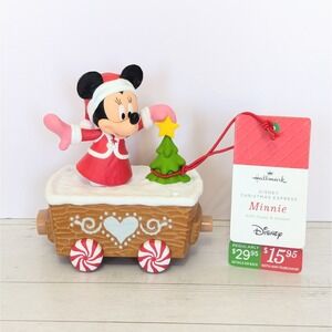 Hallmark 2016 MINNIE Disney Christmas Express Train Wireless Music Motion WORKS!